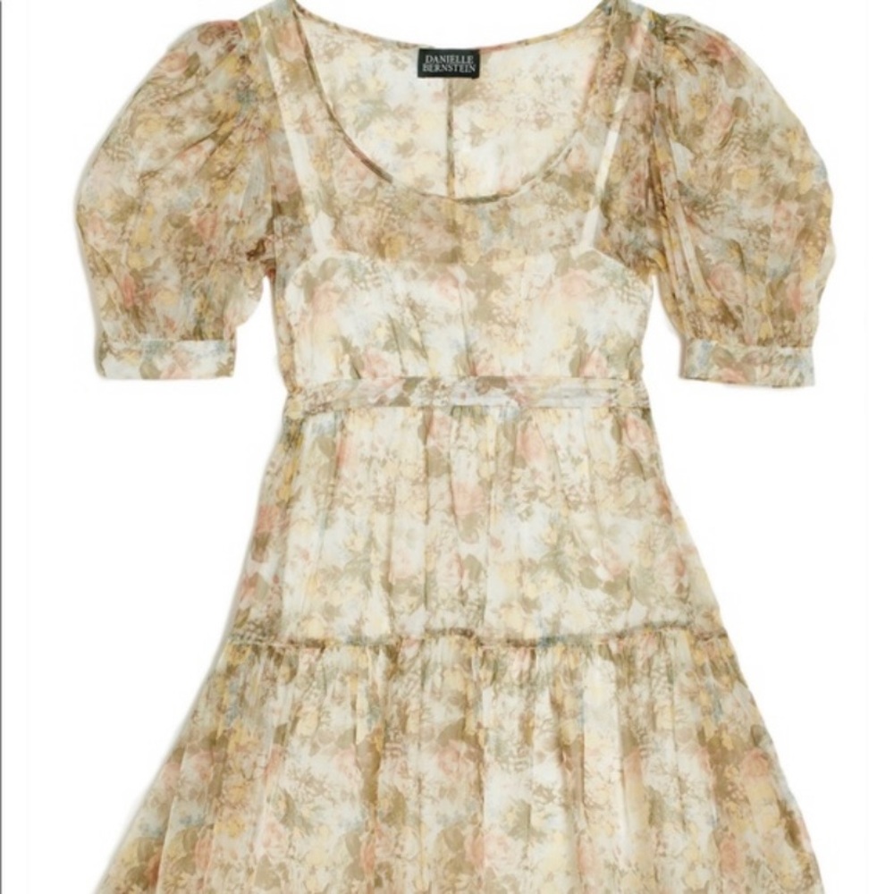 MUST GO 🤍 danielle bernstein floral organza babydoll mini dress